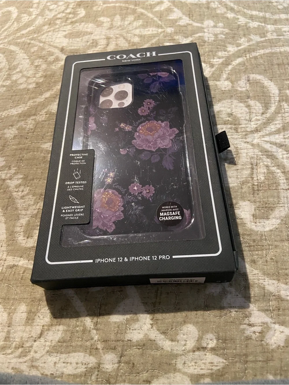 COACH Purple Floral MagSafe-Compatible iPhone 12/12 Pro Case